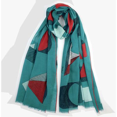 Boulbar - Foulard 100% Coton Bio Hachures vert - 100x200 cm OS - Publicité Boulbar - Foulard 100% Coton Bio Hachures vert - 100x200 cm OS - Publicité