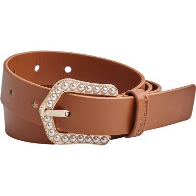 Cavalli Class - Ceinture avec boucle perle CCBT0023 marron T.95 - Publicité Cavalli Class - Ceinture avec boucle perle CCBT0023 marron T.95 - Publicité