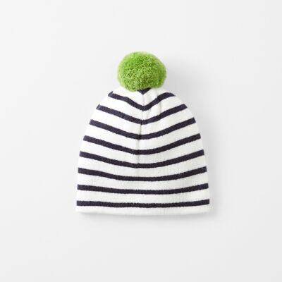 Jacadi - Bonnet en Coton & Laine à rayures marine/blanc 45 - Publicité Jacadi - Bonnet en Coton & Laine à rayures marine/blanc 45 - Publicité