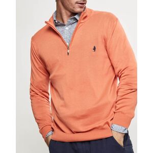 Country Classics by MCS - Pull col zippé en coton lavé orange S - Publicité Country Classics by MCS - Pull col zippé en coton lavé orange S - Publicité