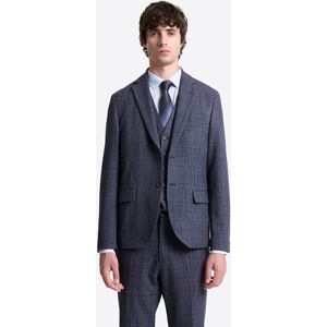 Devred - Veste de costume slim à carreaux bleue T.58 - Publicité Devred - Veste de costume slim à carreaux bleue T.58 - Publicité