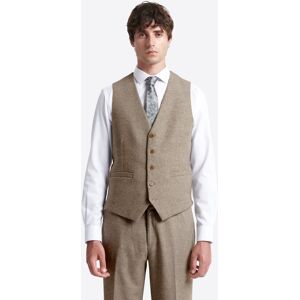 Devred - Gilet de costume regular en tweed chiné taupe XXL - Publicité Devred - Gilet de costume regular en tweed chiné taupe XXL - Publicité