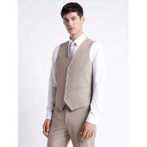Devred - Gilet de costume bistretch rayé beige S - Publicité Devred - Gilet de costume bistretch rayé beige S - Publicité