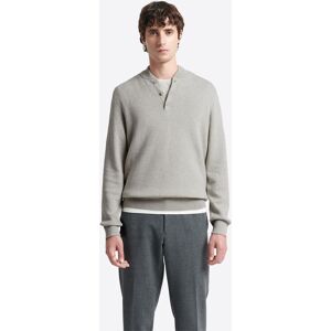 Devred - Pull col teddy boutonné en Coton gris chiné clair S - Publicité Devred - Pull col teddy boutonné en Coton gris chiné clair S - Publicité