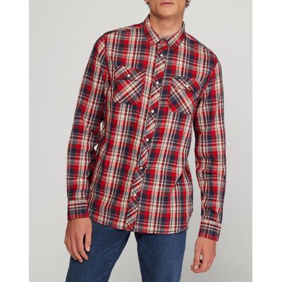 Kaporal 5 - Chemise Regular Fit Gekark carreaux rouge/marine/écru S - Publicité Kaporal 5 - Chemise Regular Fit Gekark carreaux rouge/marine/écru S - Publicité