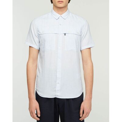 Oxbow - Chemise slim Carayo fines rayures bleu ciel S - Publicité Oxbow - Chemise slim Carayo fines rayures bleu ciel S - Publicité