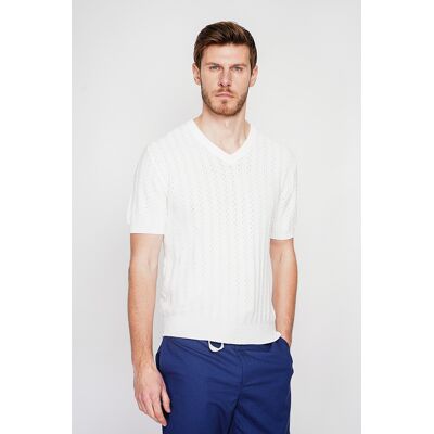 Secret du Lin - Pull-over en coton Florent blanc XXL - Publicité Secret du Lin - Pull-over en coton Florent blanc XXL - Publicité