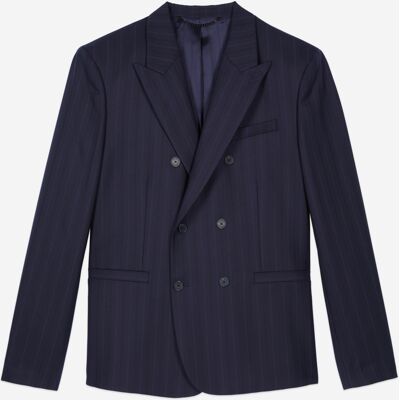 The Kooples - Veste de costume droite croisée 6 boutons double fente navy 50 - Publicité The Kooples - Veste de costume droite croisée 6 boutons double fente navy 50 - Publicité