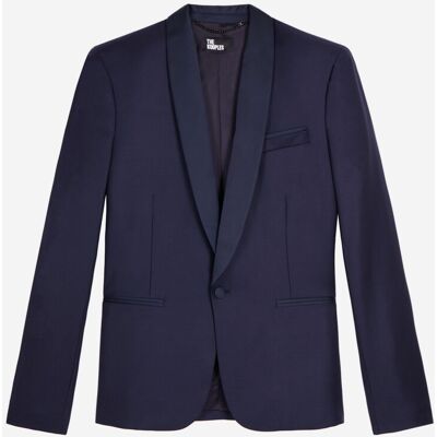 The Kooples - Veste de costume détails satines et petite pochette poitrine navy 48 - Publicité The Kooples - Veste de costume détails satines et petite pochette poitrine navy 48 - Publicité