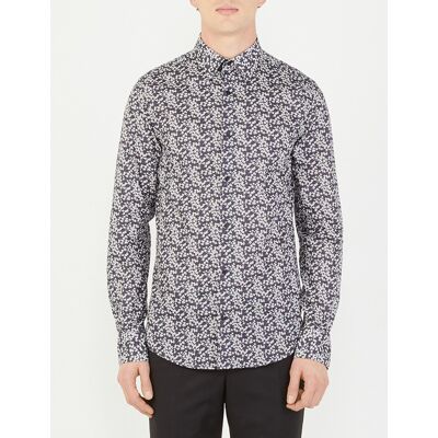Comptoir GL - Chemise ajustée en Coton Miberty imprimée violette T.37/38 - Publicité Comptoir GL - Chemise ajustée en Coton Miberty imprimée violette T.37/38 - Publicité