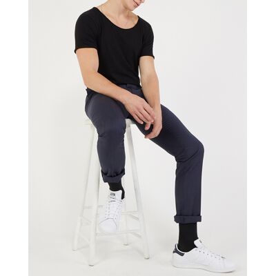 Comptoir GL - Pantalon de costume 100% Laine Mira Pume micro points bleu marine 48 - Publicité Comptoir GL - Pantalon de costume 100% Laine Mira Pume micro points bleu marine 48 - Publicité