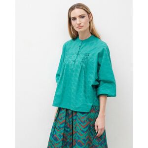 Caroll - Blouse Célestine à borderies menthe S - Publicité Caroll - Blouse Célestine à borderies menthe S - Publicité