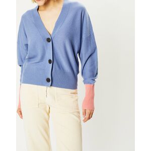 Galeries Lafayette - Cardigan 100% Cachemire Fabiola col V bicolore bleu/rose XL - Publicité Galeries Lafayette - Cardigan 100% Cachemire Fabiola col V bicolore bleu/rose XL - Publicité