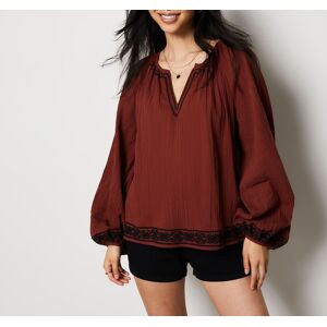 Etam - Blouse Jule brodée rouille XS - Publicité Etam - Blouse Jule brodée rouille XS - Publicité