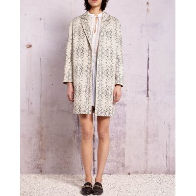 Swildens - Manteau droit Qadrio python blanc 36 - Publicité Swildens - Manteau droit Qadrio python blanc 36 - Publicité