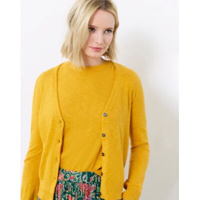 Caroll - Cardigan fin en Coton & Lin Blondine safran XS - Publicité Caroll - Cardigan fin en Coton & Lin Blondine safran XS - Publicité