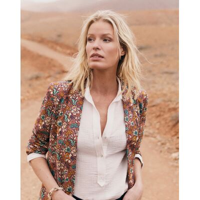 Caroll - Blazer Lizzie imprimé chocolat 38 - Publicité Caroll - Blazer Lizzie imprimé chocolat 38 - Publicité