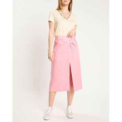 Scotch & Soda - Jupe Midi 100% Lin rose XS - Publicité Scotch & Soda - Jupe Midi 100% Lin rose XS - Publicité
