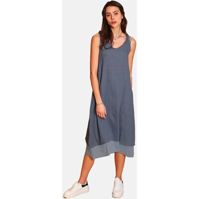 Le Jardin du Lin - Robes décontractées col v en lin Blanche marine XL - Publicité Le Jardin du Lin - Robes décontractées col v en lin Blanche marine XL - Publicité