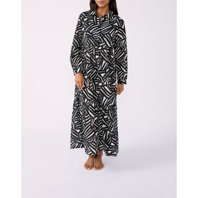 Etam - Robe à manches longues Espelho b imprimé fond noire S - Publicité Etam - Robe à manches longues Espelho b imprimé fond noire S - Publicité