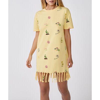 Etam - Robe courte à manches courtes Arizonalove jaune pale S - Publicité Etam - Robe courte à manches courtes Arizonalove jaune pale S - Publicité