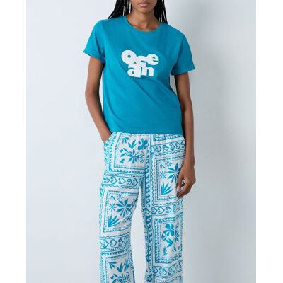 Etam - T-Shirt Ella bleu canard XS - Publicité Etam - T-Shirt Ella bleu canard XS - Publicité