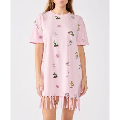 Etam - Robe courte à manches courtes Arizonalove rose S - Publicité Etam - Robe courte à manches courtes Arizonalove rose S - Publicité