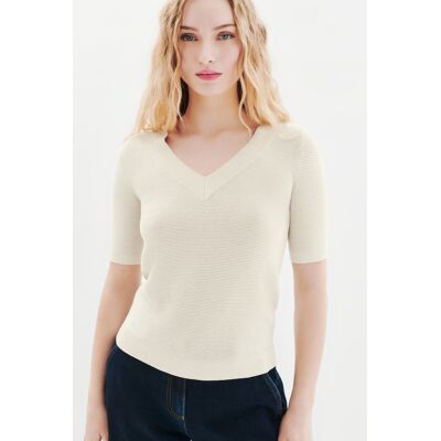 Caroll - Pull en coton Levi ecru M - Publicité Caroll - Pull en coton Levi ecru M - Publicité