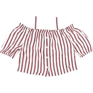 Pepe Jeans - Top Mila épaule ouverte rayé blanc/rouge 16 A - Publicité Pepe Jeans - Top Mila épaule ouverte rayé blanc/rouge 16 A - Publicité