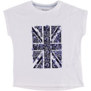 Pepe Jeans - T-Shirt en Coton Keisha motif drapeau blanc 14 A - Publicité Pepe Jeans - T-Shirt en Coton Keisha motif drapeau blanc 14 A - Publicité