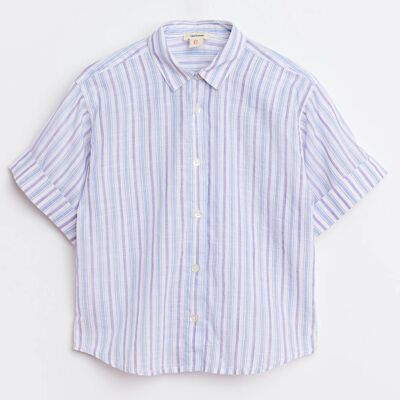 Bellerose - Chemise Ave bleu/parme 4 A - Publicité Bellerose - Chemise Ave bleu/parme 4 A - Publicité