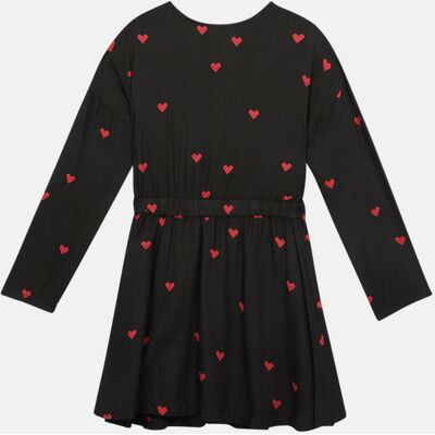 Galeries Lafayette & Kids - Robe évasée Tulle imprimé cœurs noir/rouge 14 A - Publicité Galeries Lafayette & Kids - Robe évasée Tulle imprimé cœurs noir/rouge 14 A - Publicité