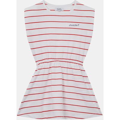 Galeries Lafayette & Kids - Robe t-shirt en Coton Mireil à rayures blanc/rouge 12 A - Publicité Galeries Lafayette & Kids - Robe t-shirt en Coton Mireil à rayures blanc/rouge 12 A - Publicité