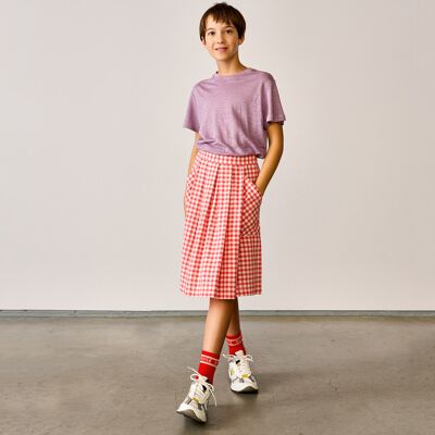 Bellerose - Jupe midi Amici motif vichy rouge/blanc 14 A - Publicité Bellerose - Jupe midi Amici motif vichy rouge/blanc 14 A - Publicité