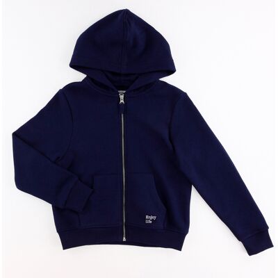 Galeries Lafayette & Kids - Sweat à capuche zippé Dave uni bleu marine 12 A - Publicité Galeries Lafayette & Kids - Sweat à capuche zippé Dave uni bleu marine 12 A - Publicité
