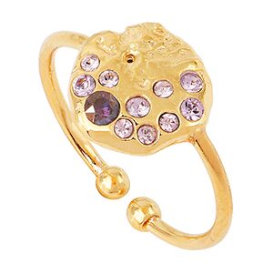 Caroline Najman - Bague Seven à l'or fin doré/violet OS - Publicité Caroline Najman - Bague Seven à l'or fin doré/violet OS - Publicité