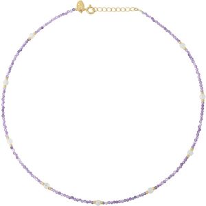 Caroline Najman - Collier Amanté à l'or fin doré/violet-blanc OS - Publicité Caroline Najman - Collier Amanté à l'or fin doré/violet-blanc OS - Publicité
