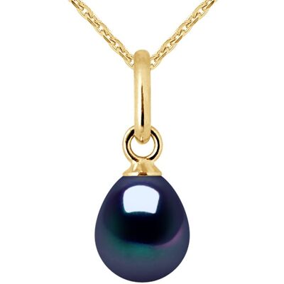 Pearl Addict - Pendentif Bélière Or Jaune & Perle de Culture d'Eau Douce Poire noire OS - Publicité Pearl Addict - Pendentif Bélière Or Jaune & Perle de Culture d'Eau Douce Poire noire OS - Publicité