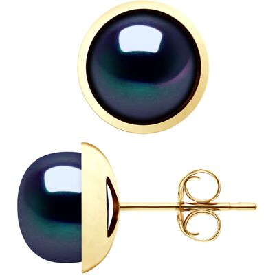 Pearl Addict - Boucles d'oreilles Or Jaune & Perles de Culture d'Eau Douce Boutons noires OS - Publicité Pearl Addict - Boucles d'oreilles Or Jaune & Perles de Culture d'Eau Douce Boutons noires OS - Publicité