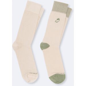 Devred - Chaussettes brodées en coton biologique beige sable T.39/42 - Publicité Devred - Chaussettes brodées en coton biologique beige sable T.39/42 - Publicité