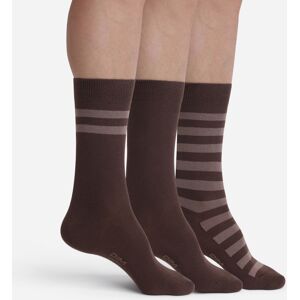 Dim - 3 Paires de Chaussettes Coton Style Rayures chocolat T.43/46 - Publicité Dim - 3 Paires de Chaussettes Coton Style Rayures chocolat T.43/46 - Publicité