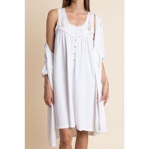 Admas Classic - Robe de chambre manches courtes à broderies multicolores blanche L - Publicité Admas Classic - Robe de chambre manches courtes à broderies multicolores blanche L - Publicité