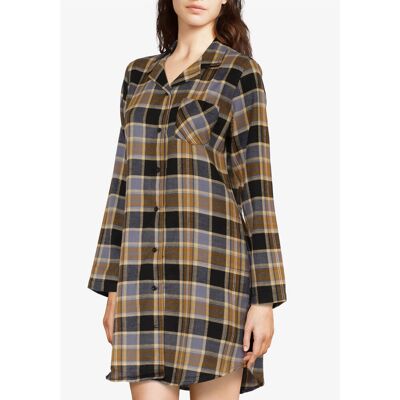 Femilet - Chemise de nuit Ecossais imprimée marron/noir 46 - Publicité Femilet - Chemise de nuit Ecossais imprimée marron/noir 46 - Publicité