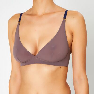 Huit - Soutien-gorge sans armatures en Soie mélangée Skin 02 violet S - Publicité Huit - Soutien-gorge sans armatures en Soie mélangée Skin 02 violet S - Publicité
