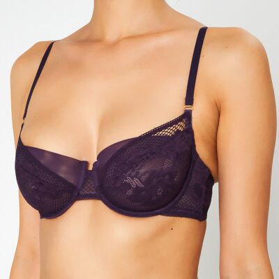Huit - Soutien-gorge avec armatures en Soie mélangée Swing Time violet 85 F - Publicité Huit - Soutien-gorge avec armatures en Soie mélangée Swing Time violet 85 F - Publicité
