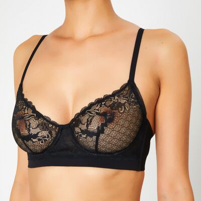 Huit - Soutien-gorge avec armatures en Soie mélangée Poprock noir 85 B - Publicité Huit - Soutien-gorge avec armatures en Soie mélangée Poprock noir 85 B - Publicité