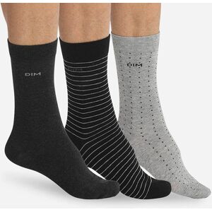 Dim - 3 Paires de chaussettes Coton Style noir/anthracite chiné/gris clair chiné T.39/42 - Publicité Dim - 3 Paires de chaussettes Coton Style noir/anthracite chiné/gris clair chiné T.39/42 - Publicité