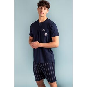 Admas - Pyjama à manches courtes collection bleu marine XL - Publicité Admas - Pyjama à manches courtes collection bleu marine XL - Publicité