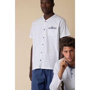 Admas Classic - Pyjama classic à manches courtes ouvertes, motif à pois et losanges bleu XXXL - Publicité Admas Classic - Pyjama classic à manches courtes ouvertes, motif à pois et losanges bleu XXXL - Publicité