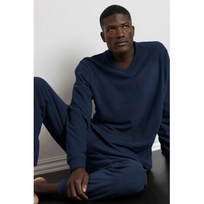 Admas - Pyjama Texture Carreaux bleu L - Publicité Admas - Pyjama Texture Carreaux bleu L - Publicité